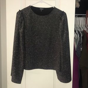 Sparkly silver bell sleeve top